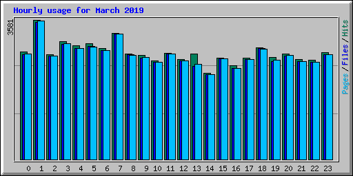 Hourly usage for March 2019